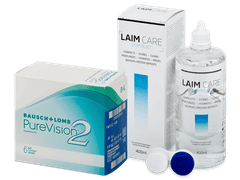 PureVision 2 (6 lentilles) + Laim Care solution 400 ml