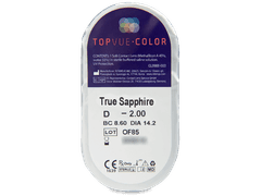 Lentilles de contact Bleu True Sapphire - correctrices - TopVue Color (2 lentilles mensuelles)