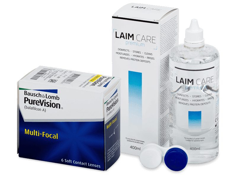 PureVision Multi-Focal (6 lentilles) + Laim Care solution 400 ml