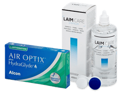 Air Optix plus HydraGlyde for Astigmatism (3 lentilles) + Laim Care solution 400 ml