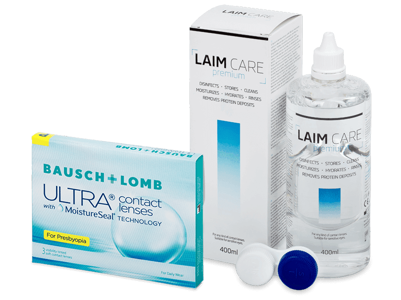 Bausch + Lomb ULTRA for Presbyopia (3 lentilles) + Laim Care solution 400 ml