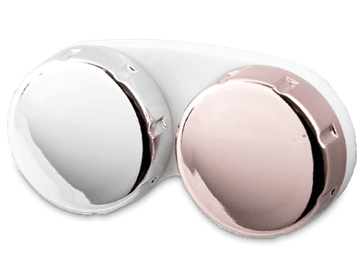 Etui pour lentilles effet miroir – rose/argenté
