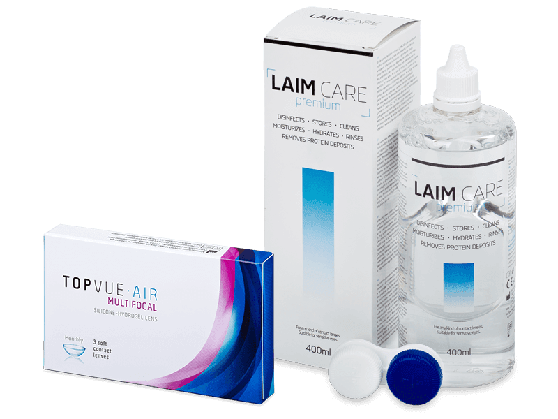 TopVue Air Multifocal (3 lentilles) + Laim Care solution 400 ml