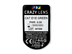 CRAZY LENS - Cat Eye Green - journalières non correctrices (2 lentilles)