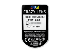 CRAZY LENS - Solid Turquoise - journalières non correctrices (2 lentilles)