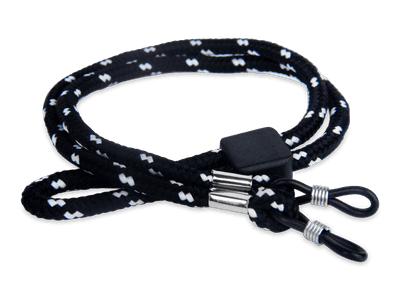 Cordon noir et blanc pour lunettes