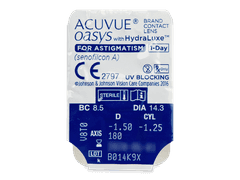 Acuvue Oasys 1-Day with HydraLuxe for Astigmatism (90 lentilles)
