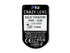 CRAZY LENS - Solid Turquoise - journalières correctrices (2 lentilles)