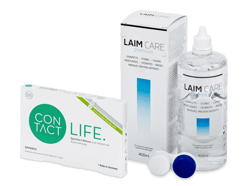 Contact Life spheric (6 lentilles) + Laim Care solution 400 ml