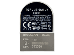 TopVue Daily Color - Brilliant Blue - journalières non correctrices (2 lentilles)