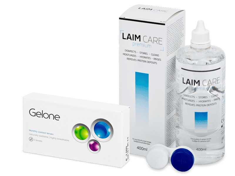 Gelone Monthly (3 lentilles) + Laim Care solution 400 ml